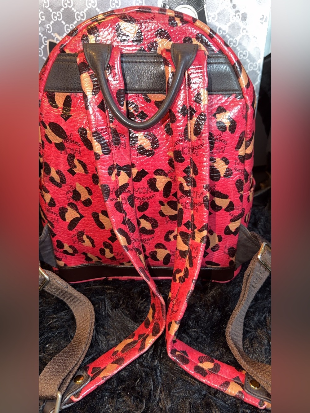 MCM Leopard Print Leather Mini Backpack - Picture 7 of 13